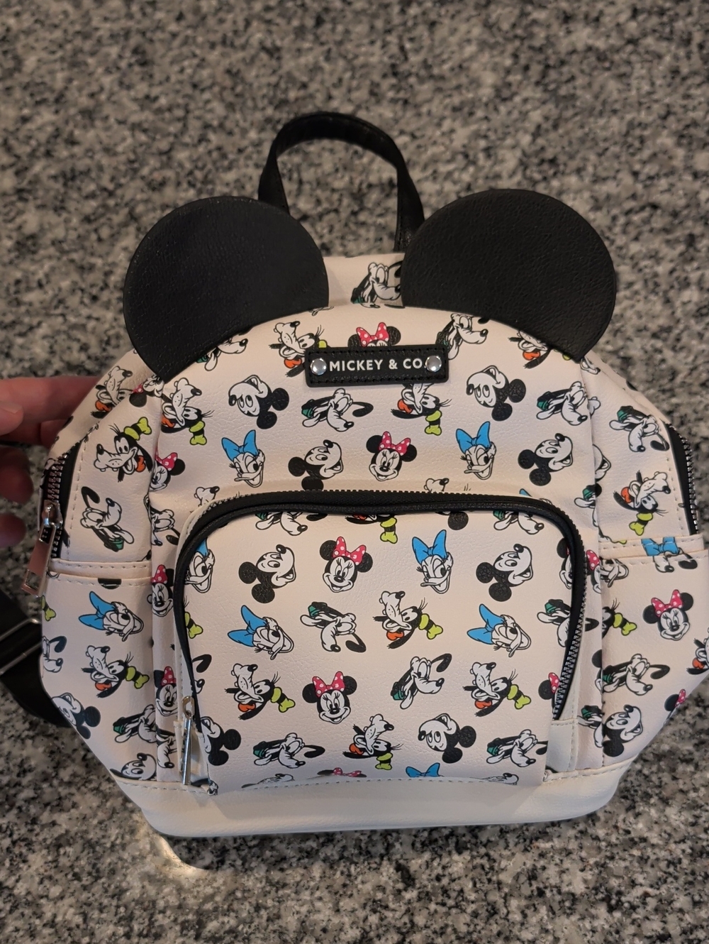 Mickey & Co Cream Kids Mini Backpack with Black Ear Accents